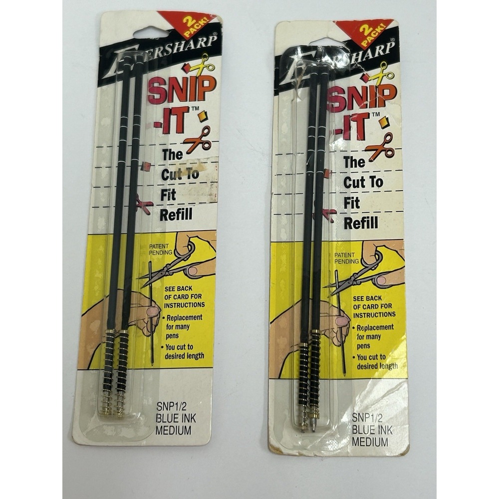 2 Eversharp Snip It Ballpoint Pen Refill SNP4/2 Black Ink Medium Replacement NEW